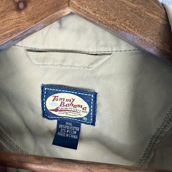 Tommy Bahama Golf Polyester Blend Beige Half Zip Windbreaker Jacket Men 2XL FLAW - Picture 4 of 7